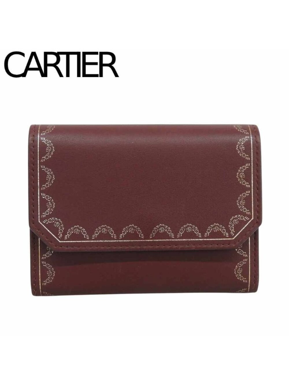 Cartier Guirlande de Mini Multi Wallet Bifold Calfskin Bordeaux